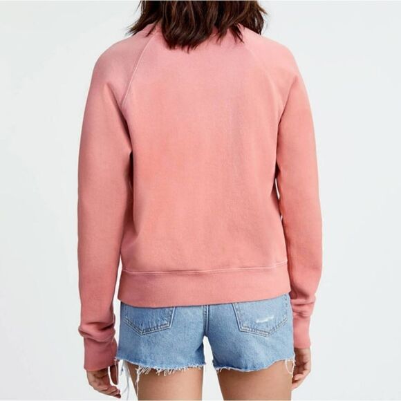 Re/done Hanes Classic Raglan Crewneck Sweatshirt Faded Clay Size Small NWT - Picture 5 of 11